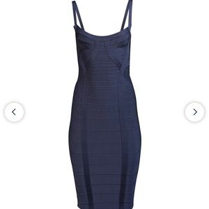 Hervé Léger Midnight Navy “Judith” Bandage Dress – XXS, NWT